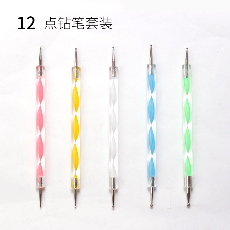 Cruz-frontera manicura 15 piezas conjunto pluma de fototerapia pluma de cristal pluma de silicona taladro de la pluma dibujo línea pintura cepillo colección