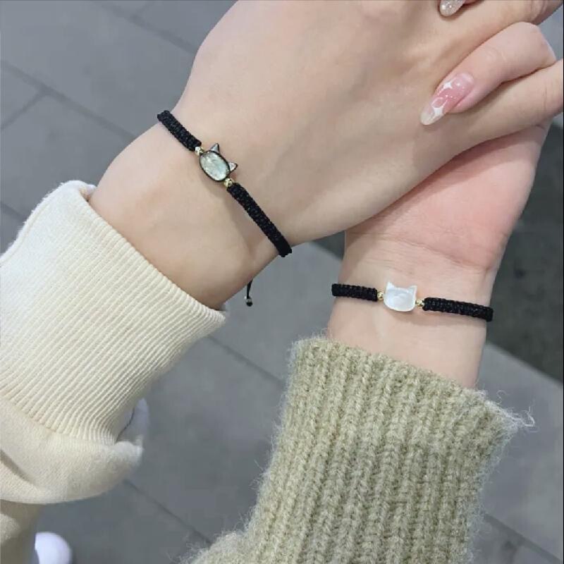 Quick hand trembles with cat shell bracelet for lovers hand-woven girlfriends hand rope for girlfriend gift for students