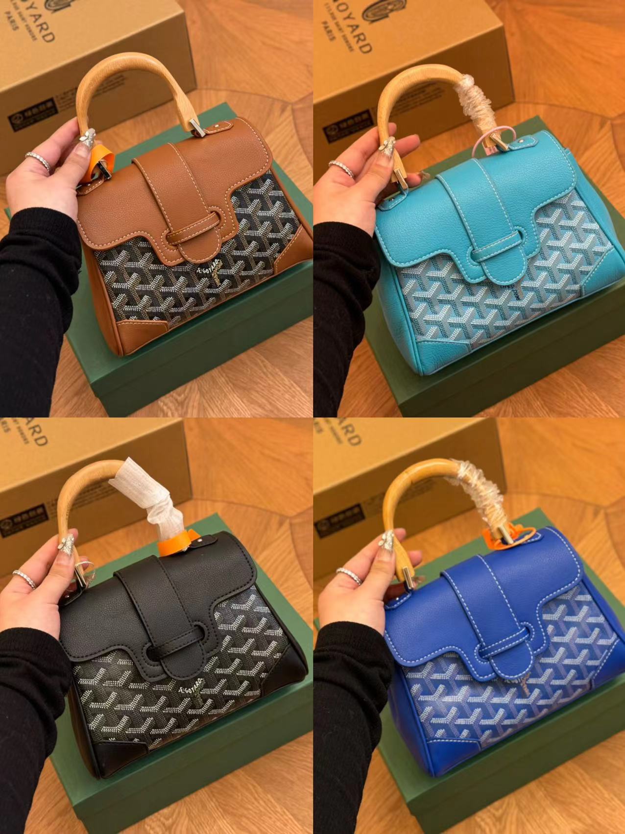 Dientes de perro Sai Kung Bolso 24 Goya GOYARD Bolso de cuero portátil de gran capacidad Trend Classic Fashion Messenger