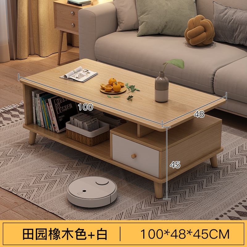 Sala de estar mesa lateral simple moderno nórdico madera maciza pierna mesa de té casa de alquiler pequeño apartamento casa pequeña mesa de té balcón mesa cuadrada