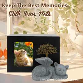 木制生命之树骨灰盒实木宠物纪念狗狗殡葬盒黑色生命树纪念盒