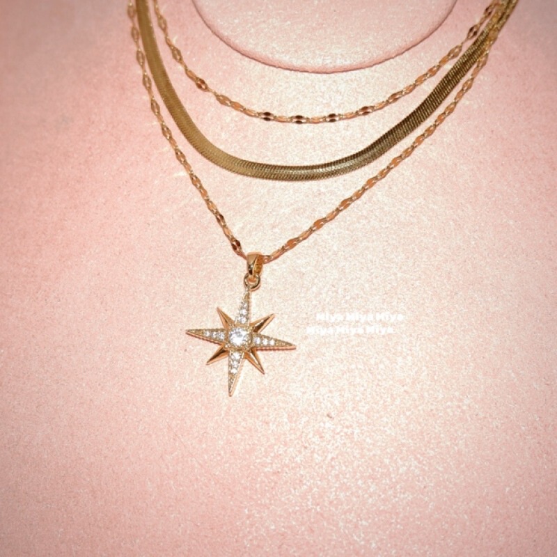 Wish Wishing Series~Eight-Pointed Star Necklace and Sweater Chain Set