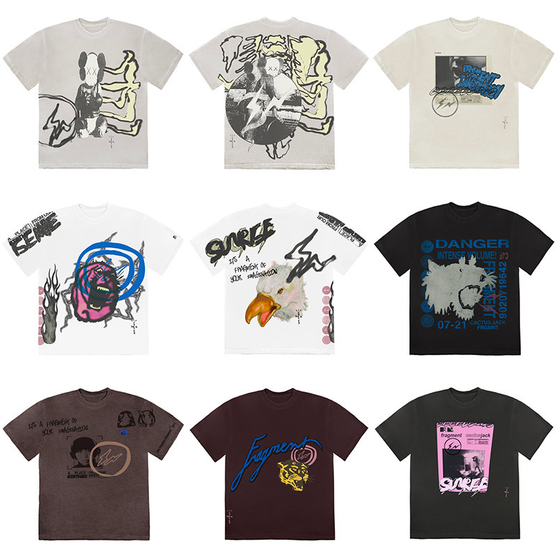 Travis Scott Niche Trendy Brand American Style All-match Summer Pure Cotton Loose Men's Couple's Short-sleeved T-shirt Instagram Style Trendy Travis Scott Niche Trendy Brand American Style All-match Summer Pure Cotton Loose Men's Couple's Short-sleeved T-shirt Instagram Style Trendy
