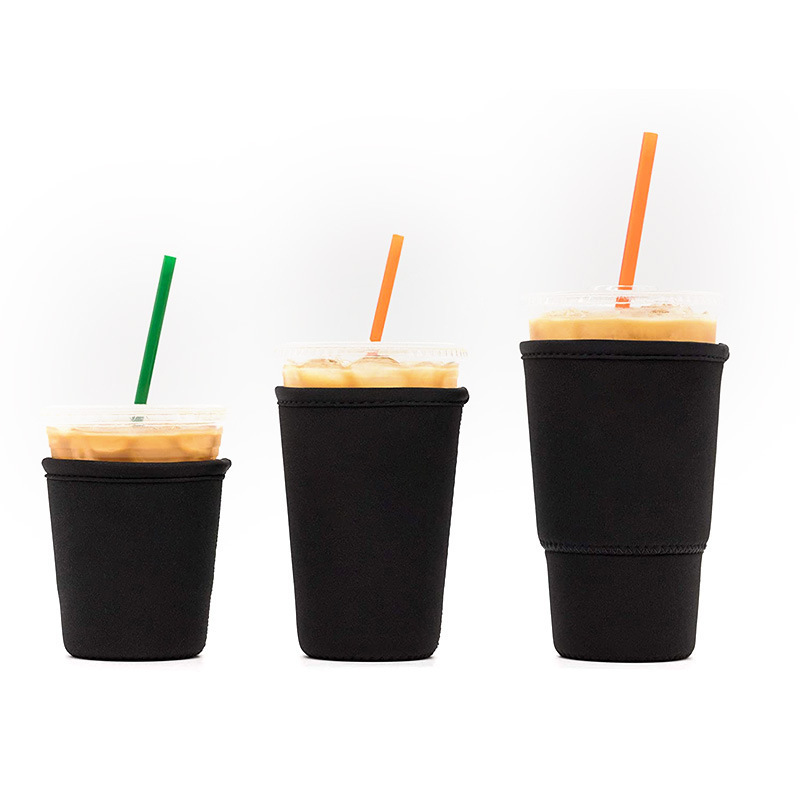 in stock Solid Color Diving Material Anti-scalding Thermal Insulation Hand Drink Cup Cover Diving Cloth Cover McDonald's Cup Cover Coffee Cup Cover
