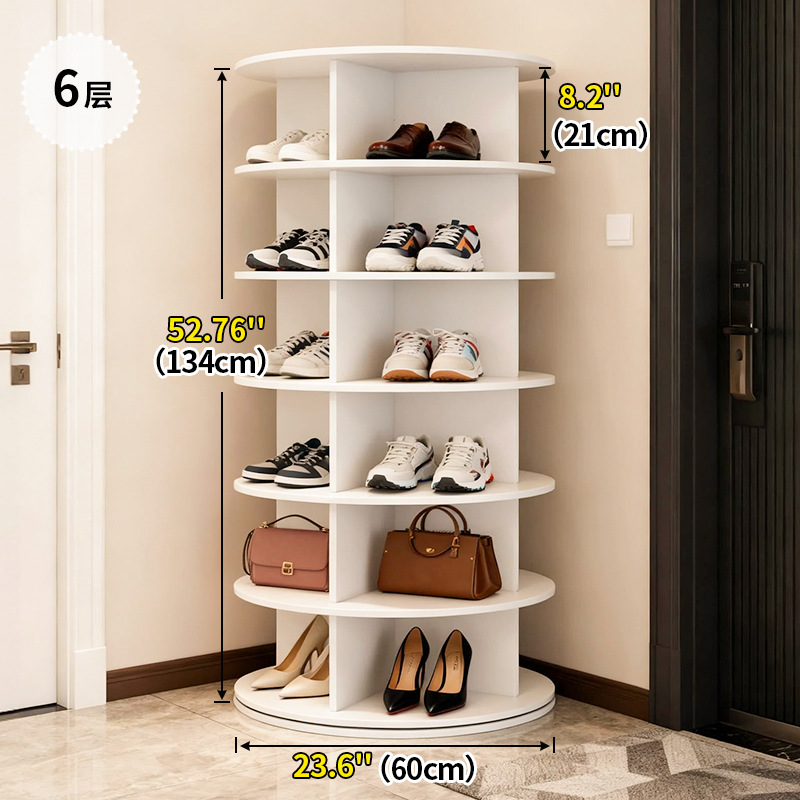 Estante giratorio para zapatos Estante de piso para centros comerciales Estante de exhibición de bolsas simples multicapa Gabinete de zapatos de porche para el hogar de 360 grados image 10