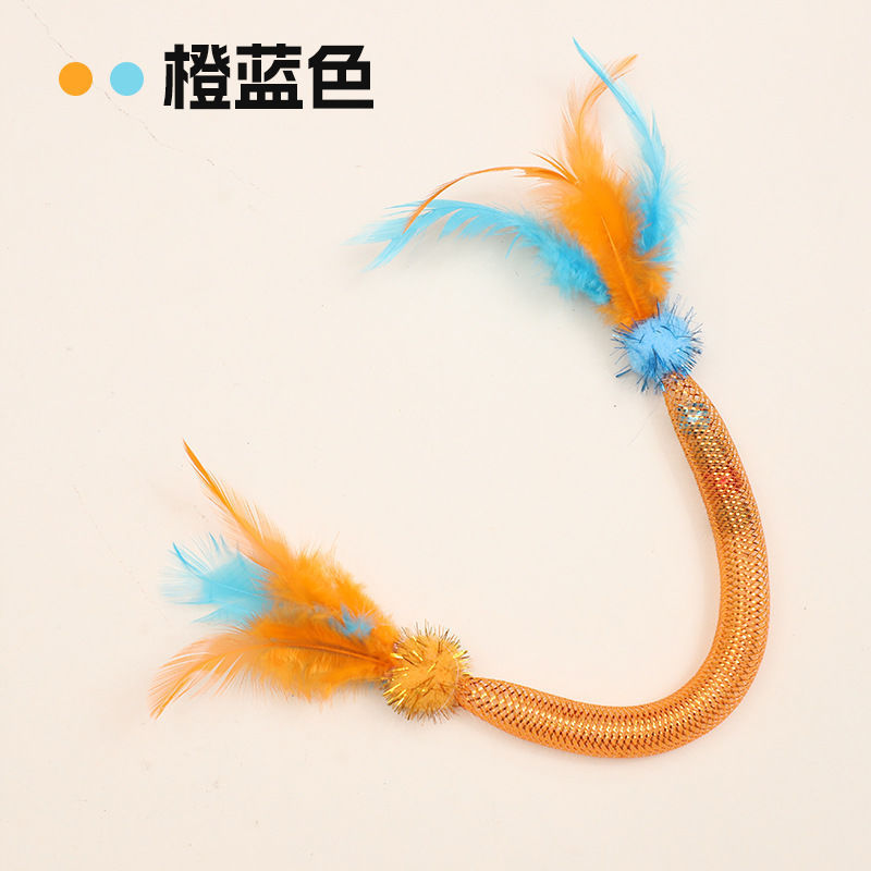 逗猫棒羽毛弹力绳猫薄荷可伸缩式铃铛自嗨解闷耐咬猫咪玩具宠物用|undefined