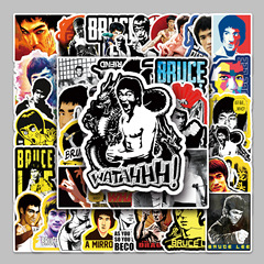 51 Movie Star Bruce Lee Doodle Celebrity Waterproof Laptop Backpack Motorcycle Motorbike Phone Car Decal Sticker