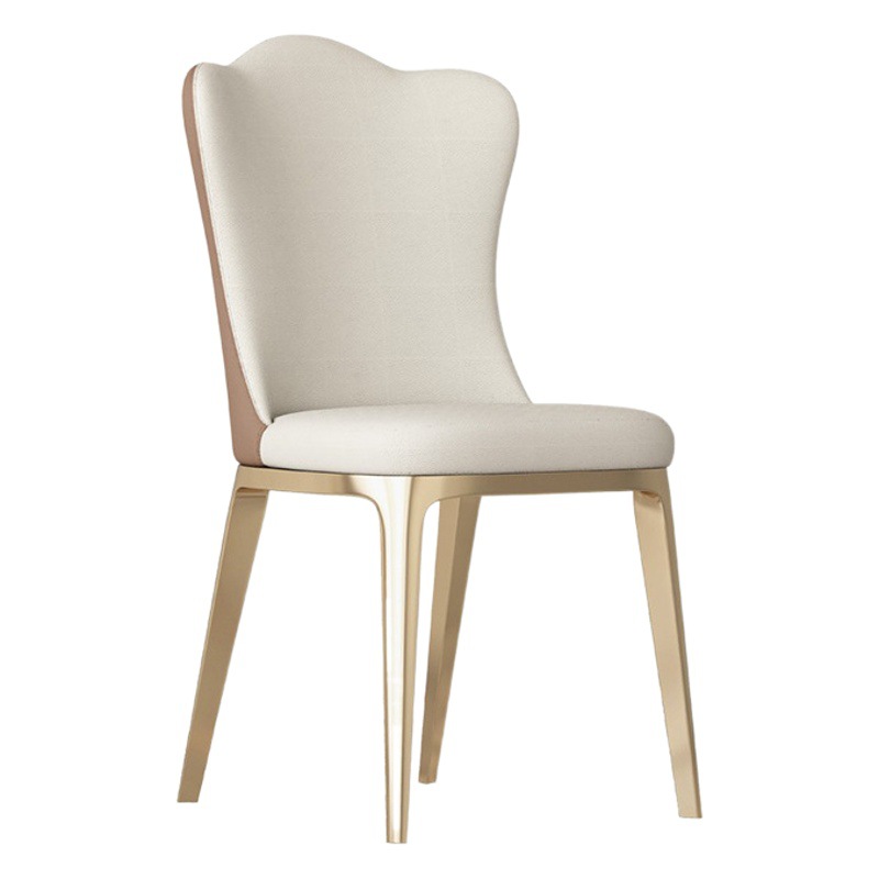 Silla de comedor de lujo ligero restaurante estilo Crema para el hogar moderno diseño minimalista Silla de respaldo de alta gama silla suave creativa