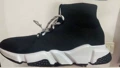 First Generation Sock Shoes with Lace-Up in Black White