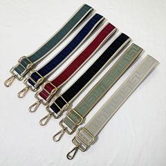 カラーワイドショルダーストラップ付きソリッドカラーバッグ、交換用ストラップ、ジャカード刺繍クロスボディバッグ、ロングバックロープ、バッグアクセサリー