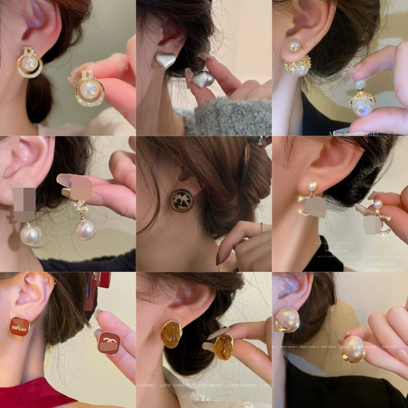 Серьги, серебряный штифт, в стиле Шанель, серебро 925, легкая роскошь, высокое качество