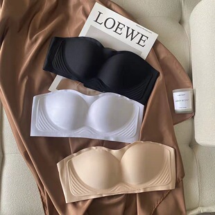Summer Tube Top One-Cup Strapless Invisible Underwear for Women Jelly Soft Support Non-Slip Comfortable Bra Popular Factory