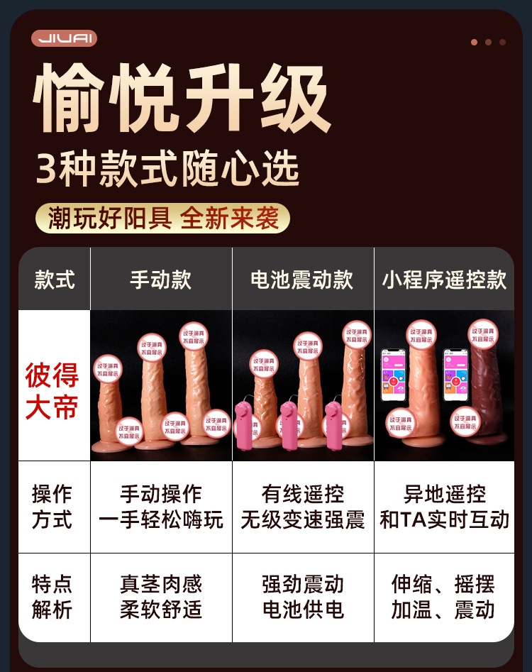 Realistic Shaped Dildo in Soft Liquid Silicone, Deep Skin Tone, High-Speed Automatic Model — detail image 1