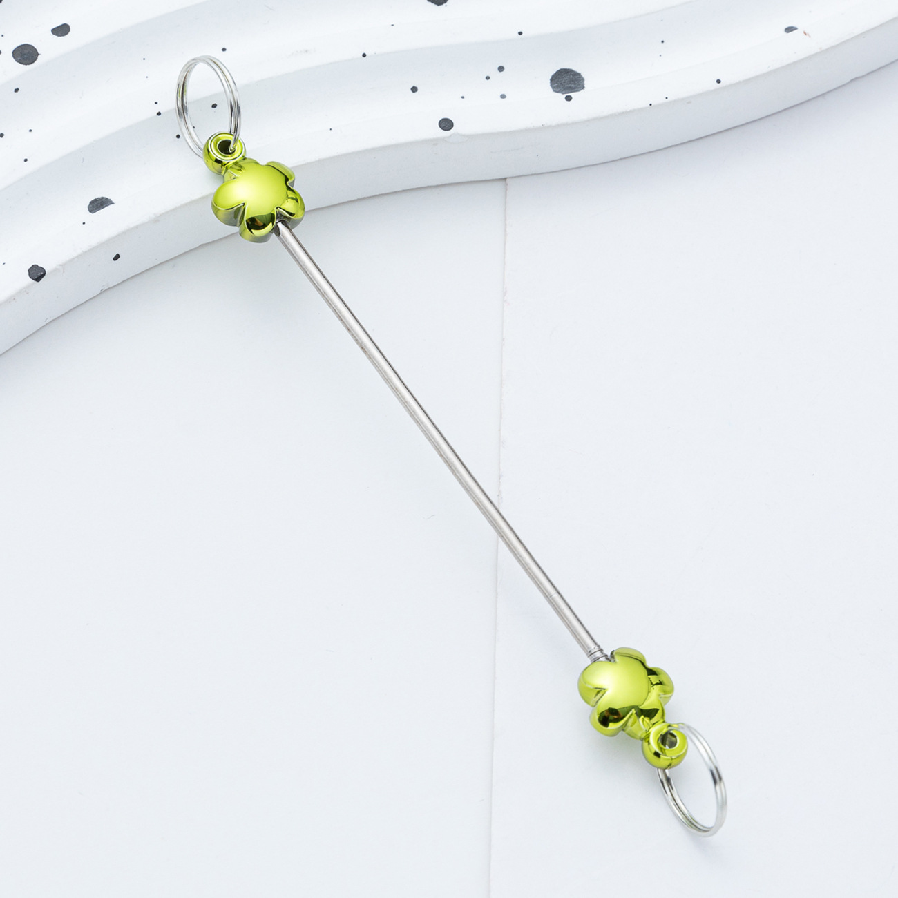 Creativo colgante de accesorios de llavero de amor con cuentas de bricolaje nuevo poste de plástico con cuentas accesorios de llavero con cuentas