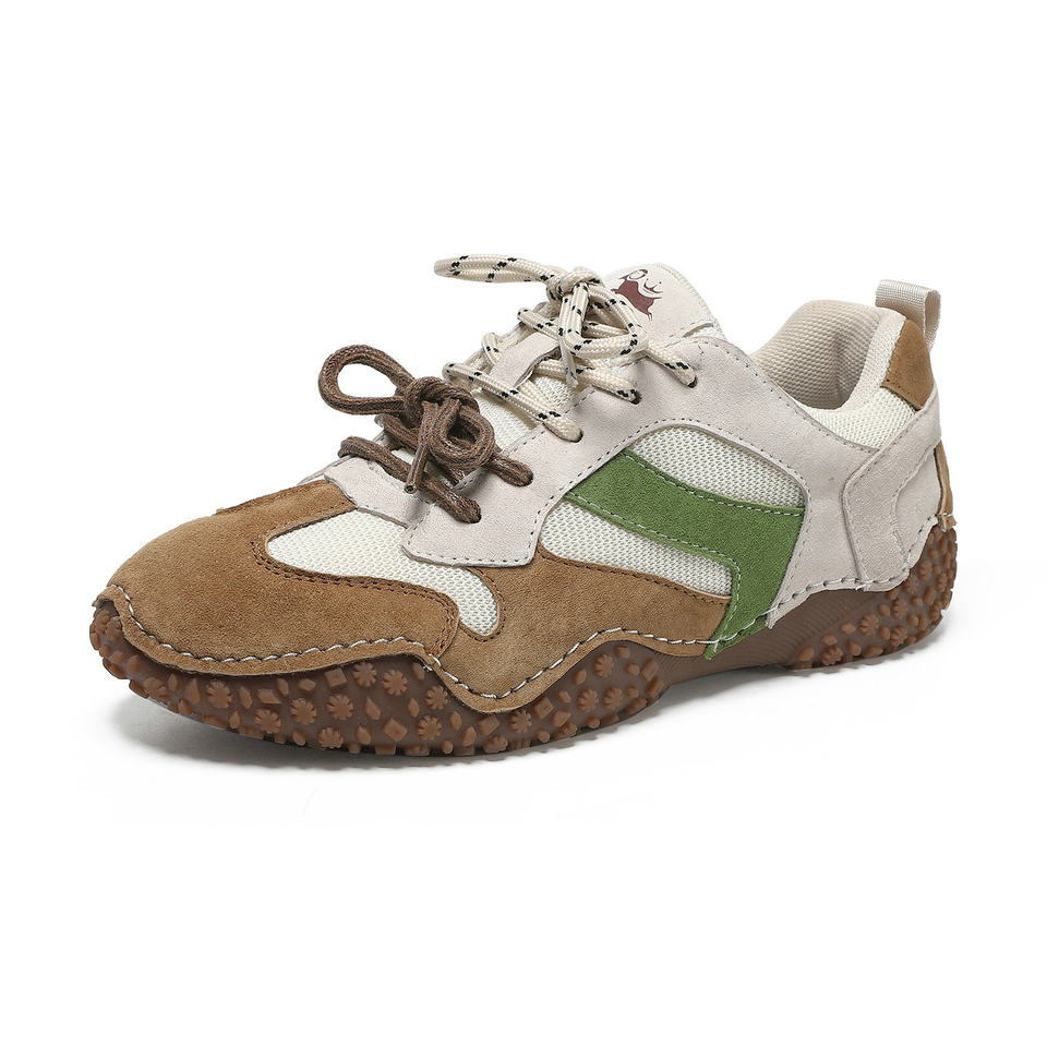 Giày thể thao unisex cỡ lớn da thật mũi tròn, giày sneaker dã ngoại thường ngày — 6885 màu cát, 6885 màu nâu, 6885 màu đỏ rượu, 6886 màu cát