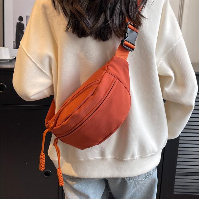 Bolso pequeño de lona simple casual para mujeres 2023 nueva moda bolso de mensajero del todo fósforo deportes de moda bolso de pecho de las mujeres bolso de la cintura