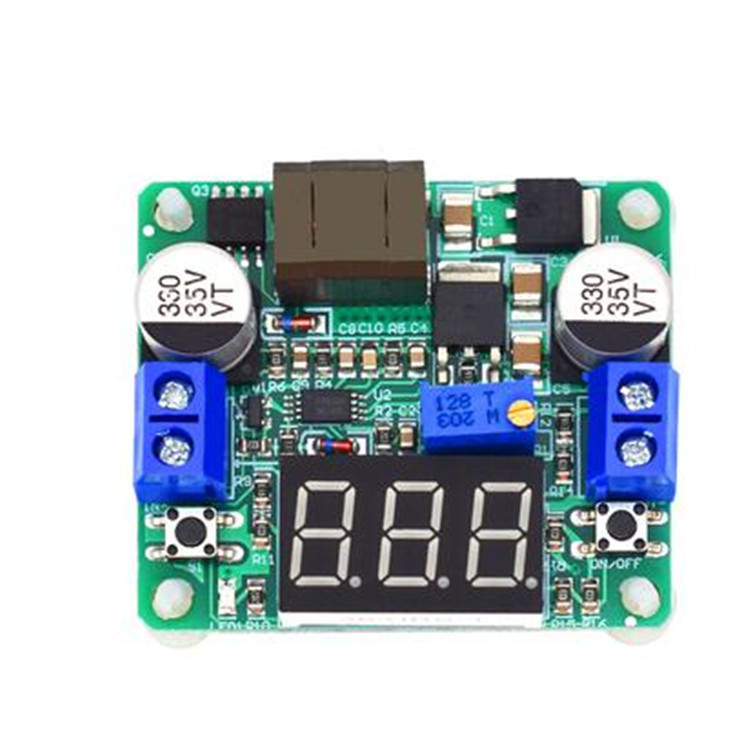集成电压表 升降压稳压电源模块 超LM2577 LM2596 IN(5-25V)  YJ