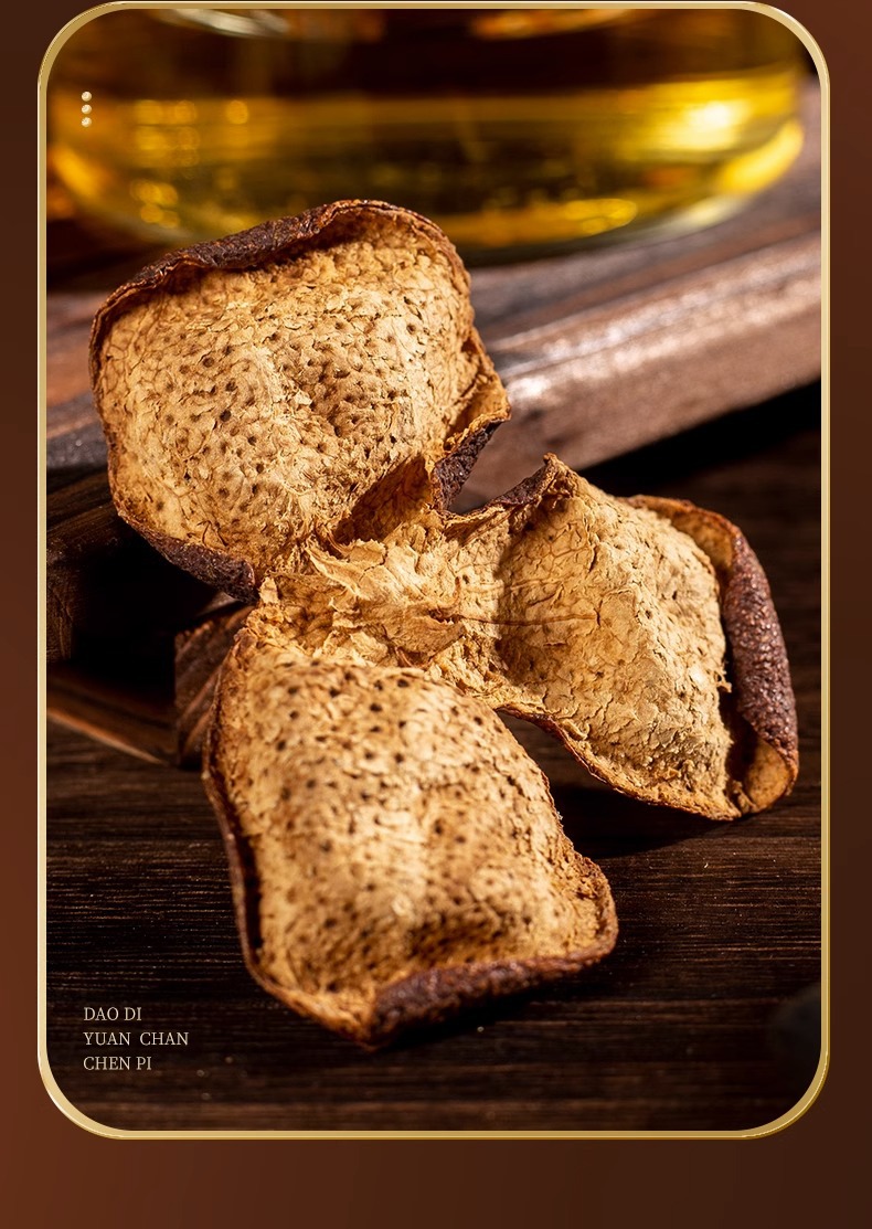 Aged Chenpi Dried Tangerine Peel 20 Year Xinhui Chen Pi 250g Loose Peel for Tea and Cooking in use