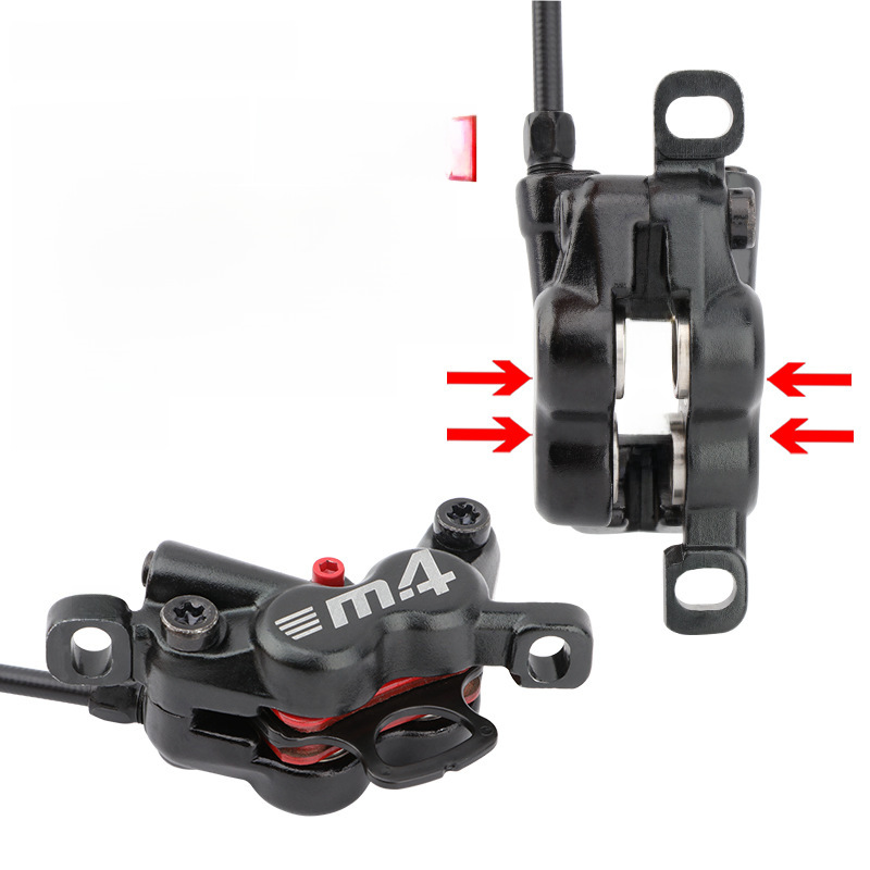MEROCA Mountain Bike Four-Piston Oil Brake Bicycle Dual-Side Braking Oil Disc Rear Hydraulic Disc Brake Kit