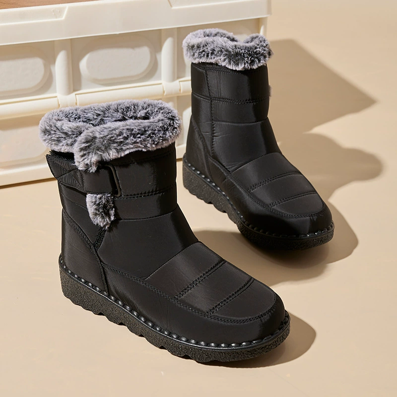 Женские хлопковые сапоги 2025 года, новинка, большие размеры, женские зимние сапоги для экспорта и дропшиппинга, с флисовой подкладкой, утолщенные, высокие, повседневные.