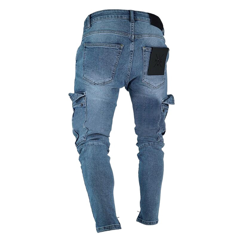 Venta caliente transfronteriza europea y americana Amazon stretch jeans de moda rodilla ripped cremallera pantalones flacos al por mayor
