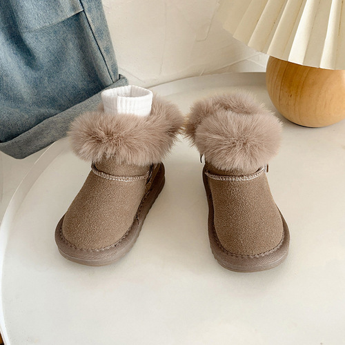 Baby Soft-Sole Snow Boots, New Toddler Learning to Walk Shoes for Boys and Girls, Small Children with Fleece Warmth Cotton Shoes for Winter