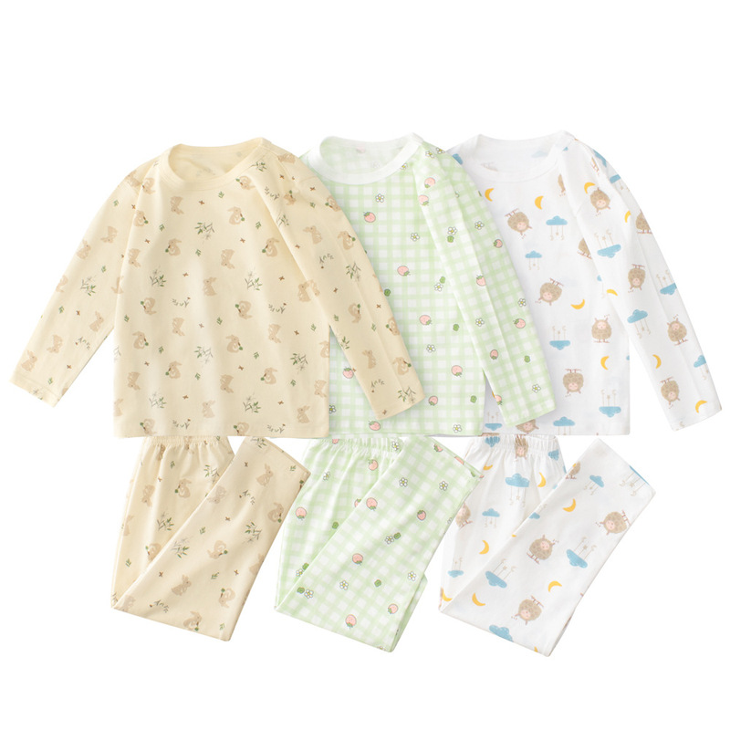 27home Children's Clothing Spring and Autumn New Girls' Home Clothes suit Children's Baby Pajamas Two-piece Bottoming Shirt Pants 27home Children's Clothing Spring and Autumn New Girls' Home Clothes suit Children's Baby Pajamas Two-piece Bottoming Shirt Pants
