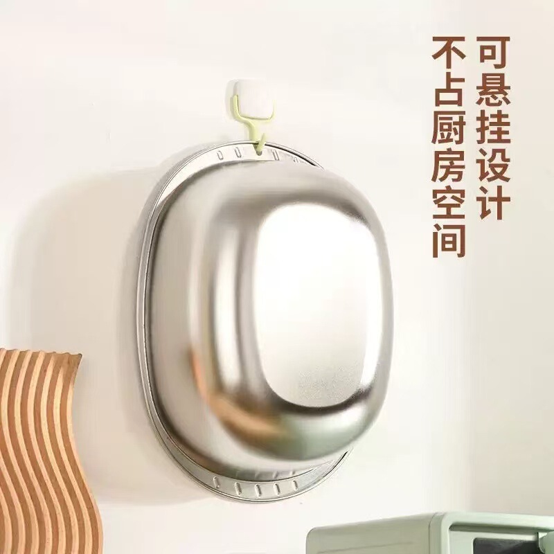 不锈钢加厚揉面盆加深厨房专用盆蛋形和面盆火锅盆洗菜盆多用盆|undefined