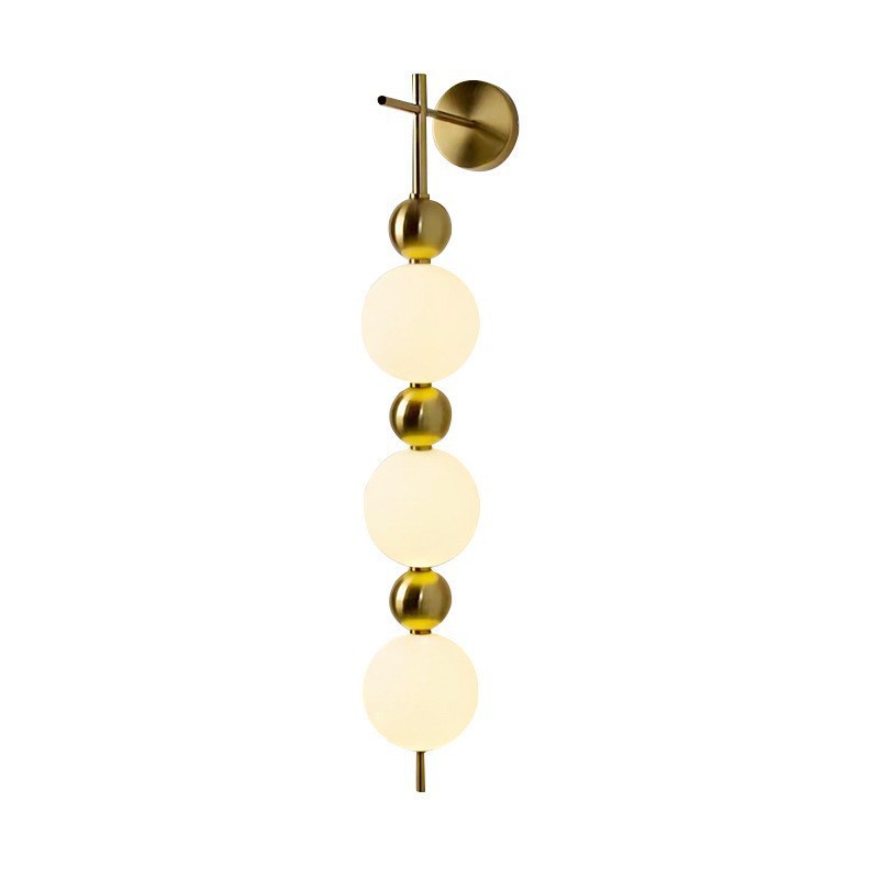 Luz de pared redonda nórdica pasillo lujoso fondo de cabecera de cama sala de estar lámpara de dormitorio creativa calabaza simple escalera lámpara de pared atrás