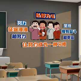 班级布置教室装饰黑板报材料文化墙贴高三初中新学期自习励志标语