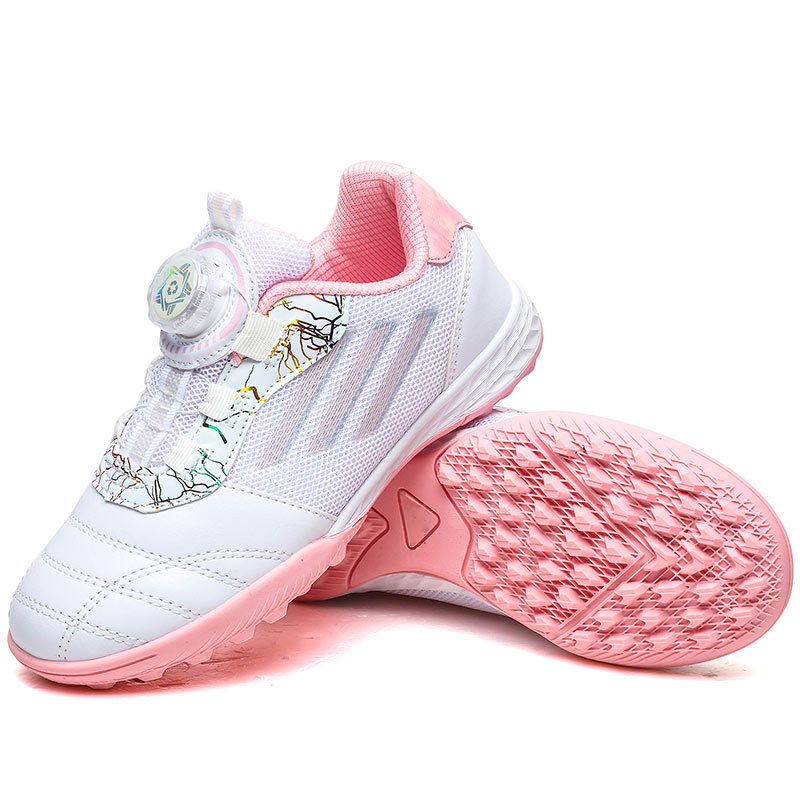 Fábrica 2024 nuevo zapato de fútbol de hebilla giratoria para niños de primaria clavos de entrenamiento al aire libre para hombres y mujeres zapatillas deportivas de entrenamiento