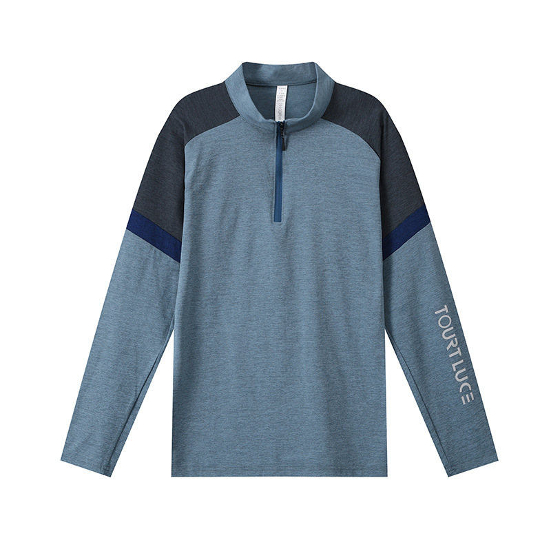 Lulu Otoño e Invierno hombres y mujeres de cuello alto media cremallera manga larga ropa de secado rápido correr fitness ropa de tenis para Niños Grupo impresión