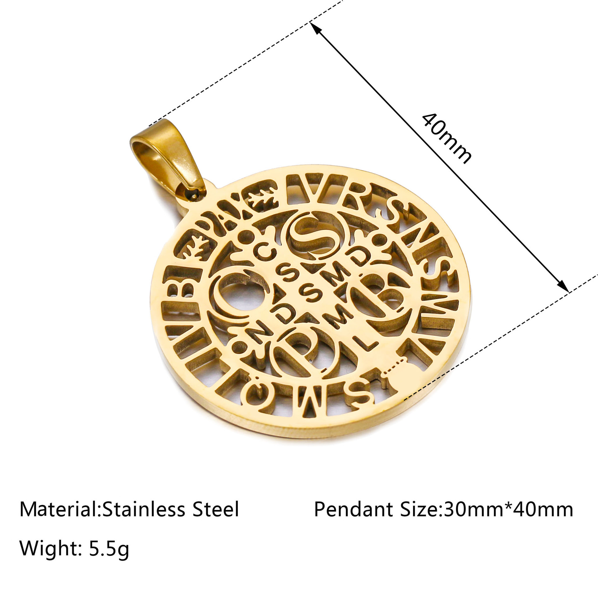 Cross Pattern Stainless Steel Cross Pendant