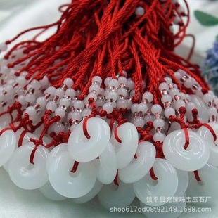 Imitation Jade safe buckle temple home stall supply safe buckle pendant glass anti-white jade green jade buckle grasp week Wholesale