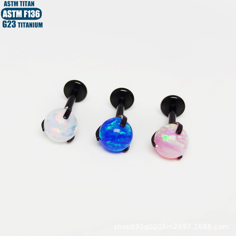 Labret piercing jewelry detail image