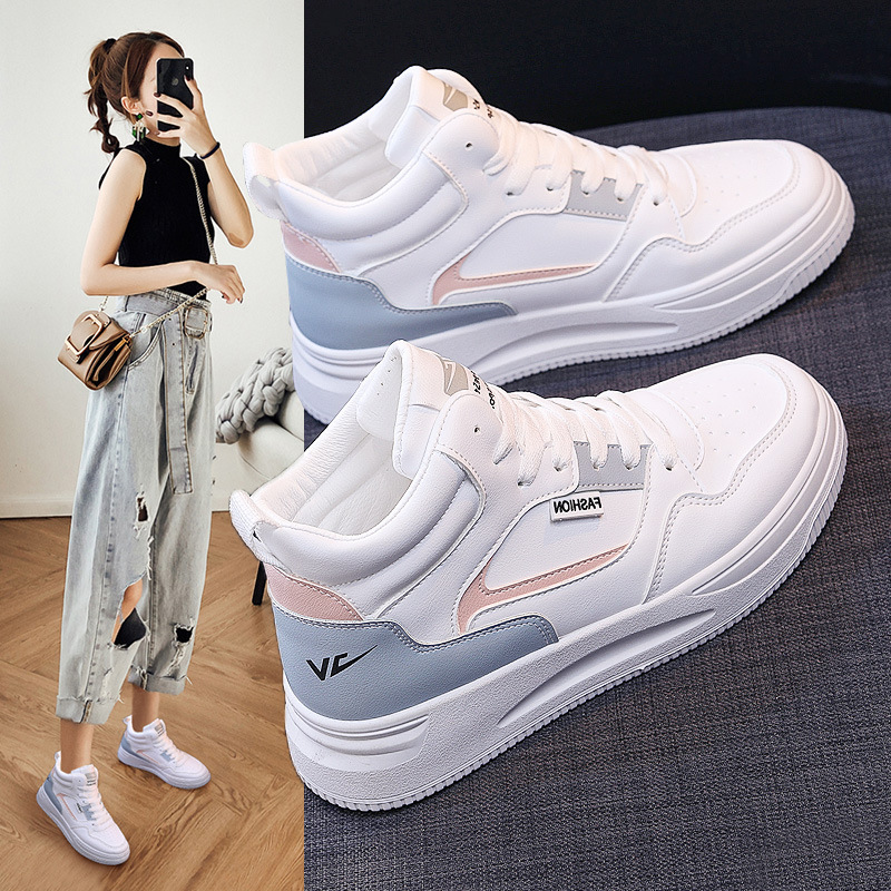 [Customized] 1621 High-Top Women's Shoes Export Large Size Women's Shoes Autum White Shoes Summer Thin Versatile Air Force One