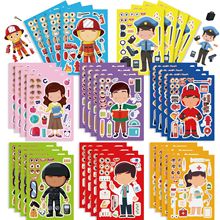 CM2307013儿童动漫可爱卡通职业换装亲子互动益智拼图DIY脸贴贴纸