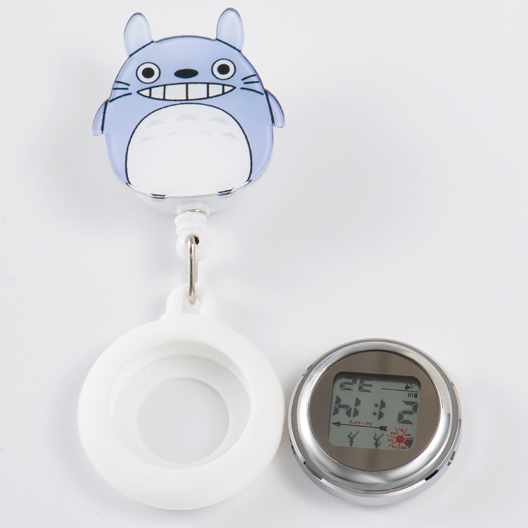 Reloj de enfermera de estiramiento multifuncional luminoso fuerte reloj colgante reloj electrónico digital retráctil de dibujos animados lindo clip cronómetro reloj de bolsillo