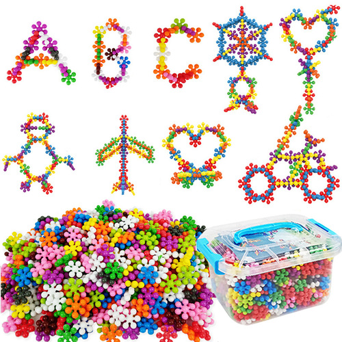 Three-dimensional rotatable thickened plum blossom building block toys children's fun enlightenment early education educational diy toys