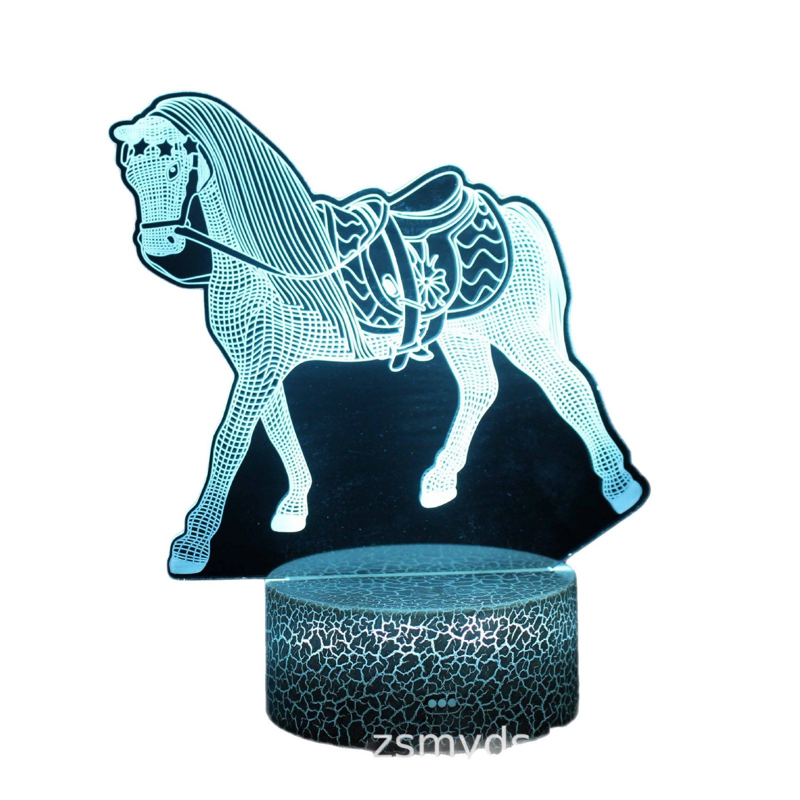 Cruz-frontera dedicado serie de caballos 3D lámpara de modelado de luz nocturna LED lámpara de ilusión estéreo visual lámpara de mesa de noche USB
