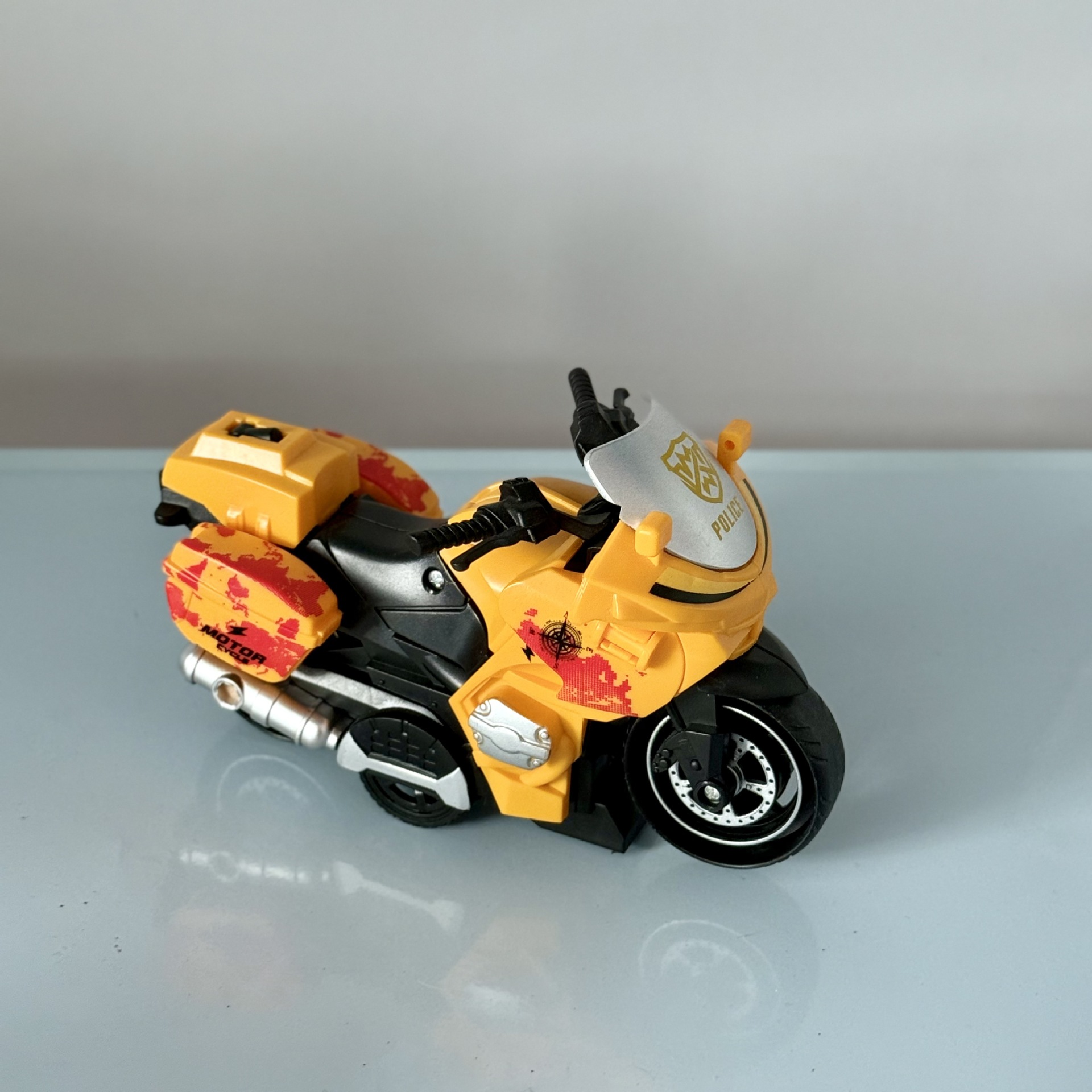 Modelo de coche de simulación motocicleta inercial para niños colisión deformable coche de policía especial juguete regalo al por mayor