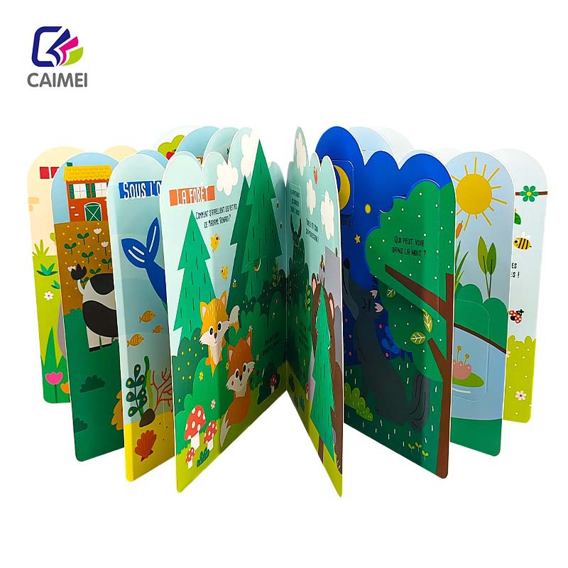 定制外贸跨境儿童板仔书精装绘本0-3岁板仔书定做翻翻书动物世界