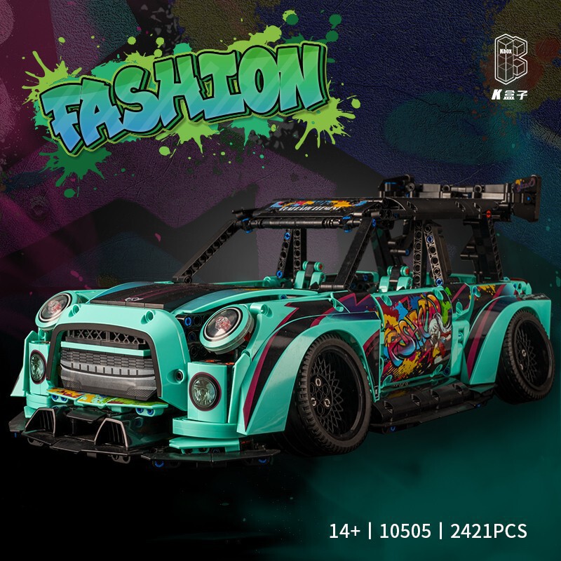 K box 10505 explosion modification Series 1:10 car low lying mini2421PCS building blocks toy car ornaments