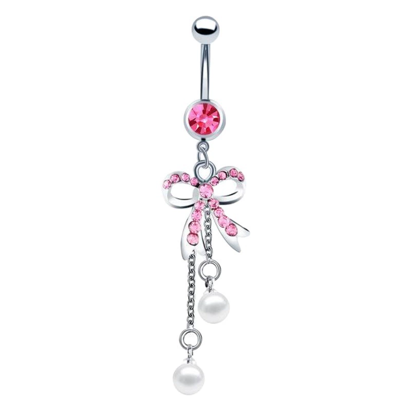 Amazon AliExpress горячая Распродажа бриллиантовое кольцо для пупка лук розовое украшение для пупка ювелирные изделия для пирсинга пупка кольцо для пупка