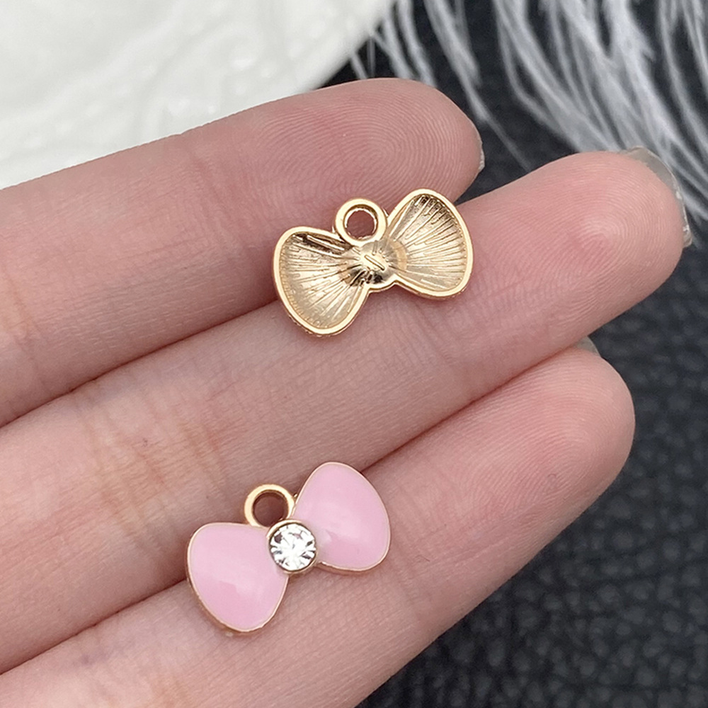 1 lazo de lazo de diamante de punto de caída de Aceite Rosa 14,6x9mm - 19186 - 0,6g