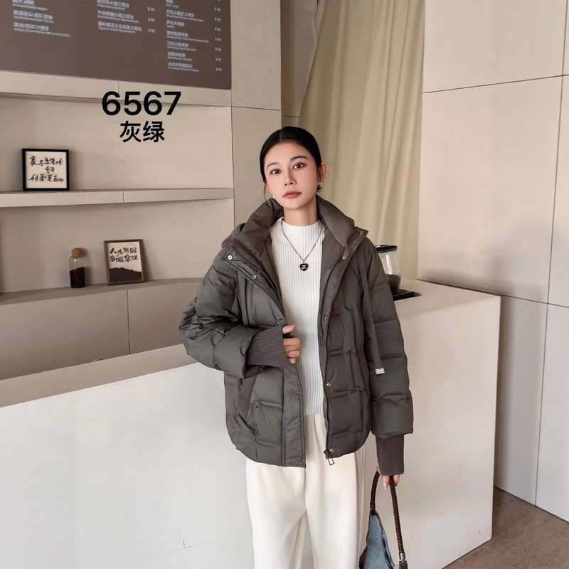 25新款秋冬针织连帽白鸭绒欧货宽松百搭时尚毛线袖女外套|undefined