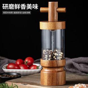 Creative Acacia Wood Pepper Mill Manual Ceramic Core Acrylic Pepper Multi-Purpose Grinder Home Kitchen Tools
