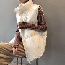 羽绒马甲2023新款反季欧洲站轻薄羽绒服女短款无袖白鸭绒背心坎肩