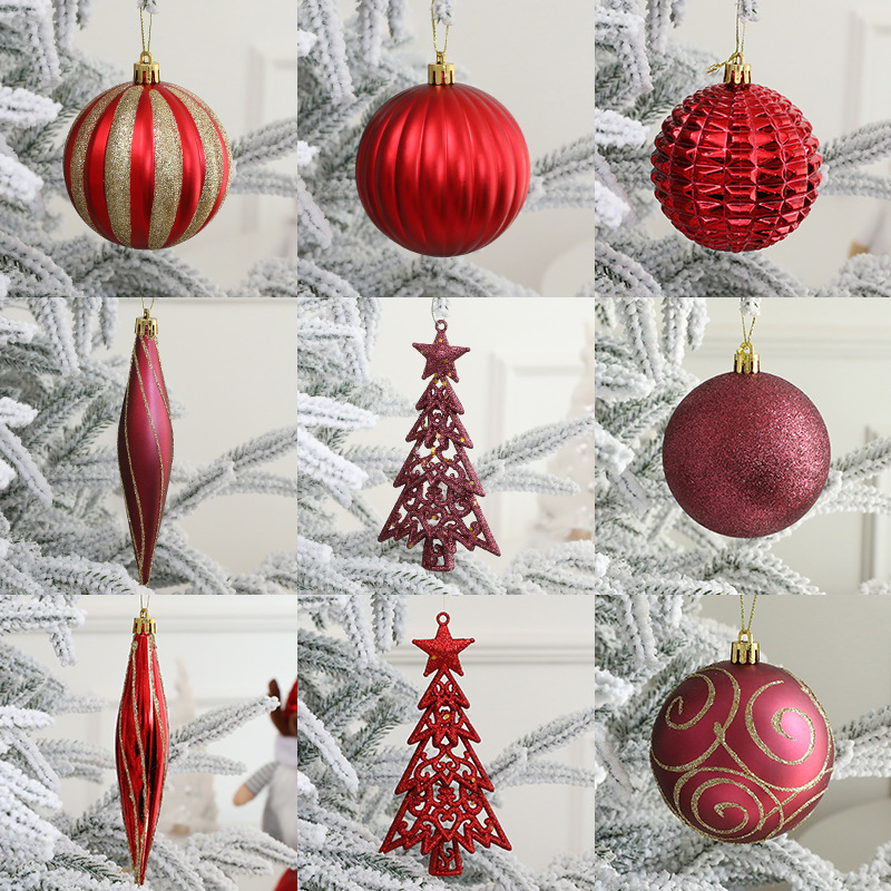 Navidad nuevo diseño creativo dibujado a mano con forma especial set de bolas de Navidad decoración de Navidad decoración de árbol de Navidad