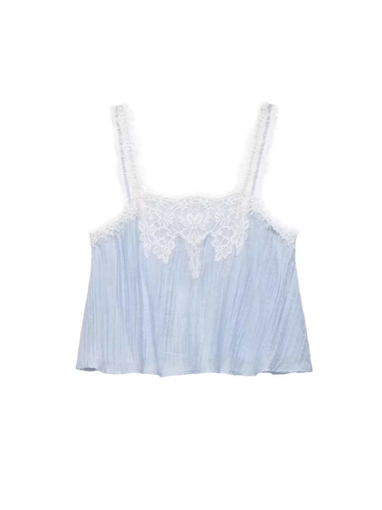 TAOP&ZA Summer elegant fashionable lace top with cups